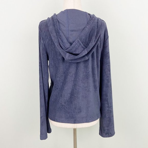 NWT Zella x Nordstrom | Oversized Velour Zip Hoodie Pockets XS - Picture 4 of 8
